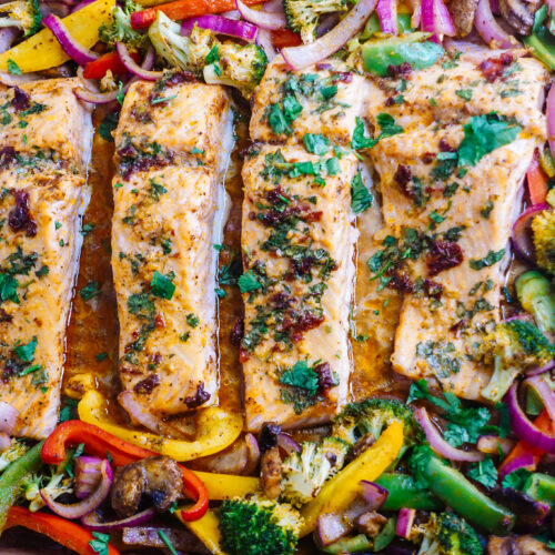 fajita salmon sheet pan recipe